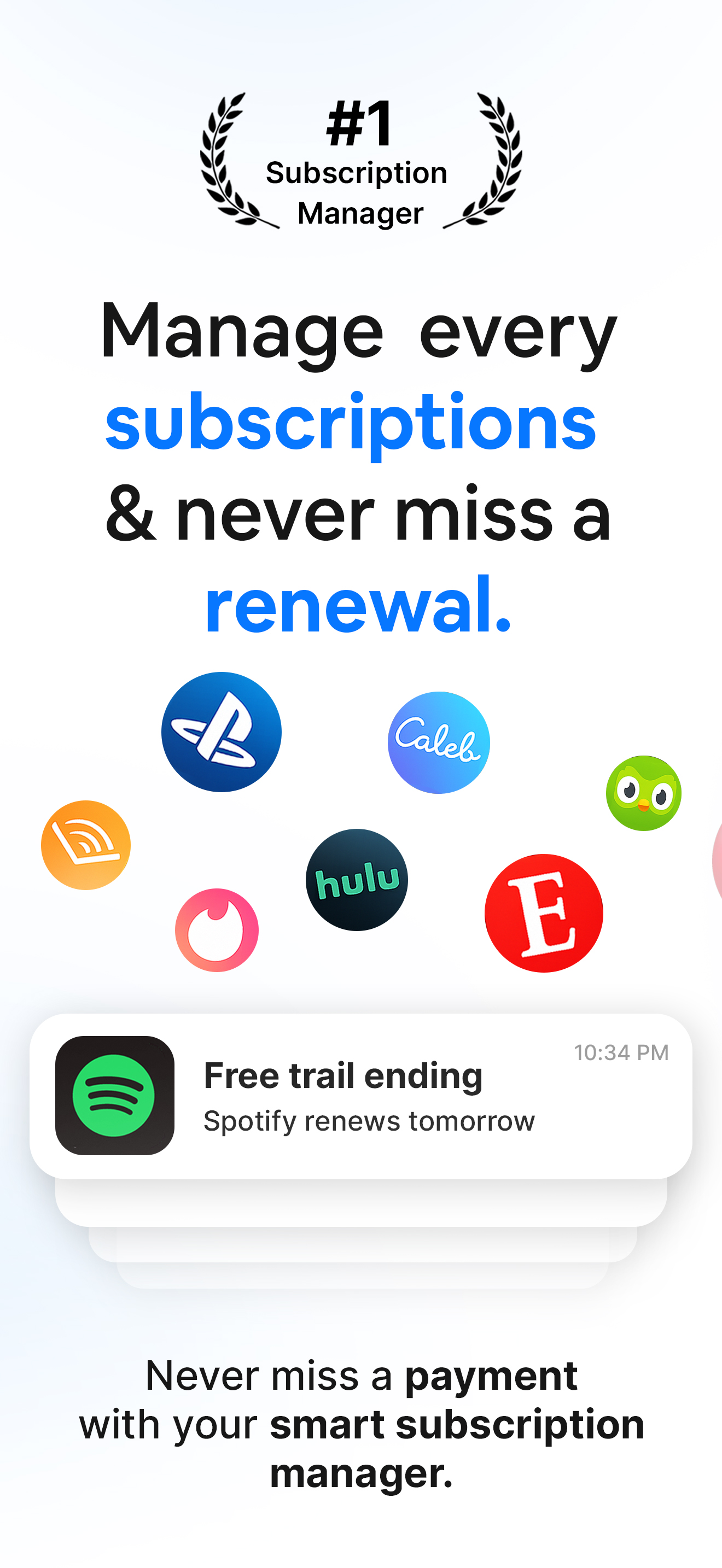 Hero — Never miss a renewal